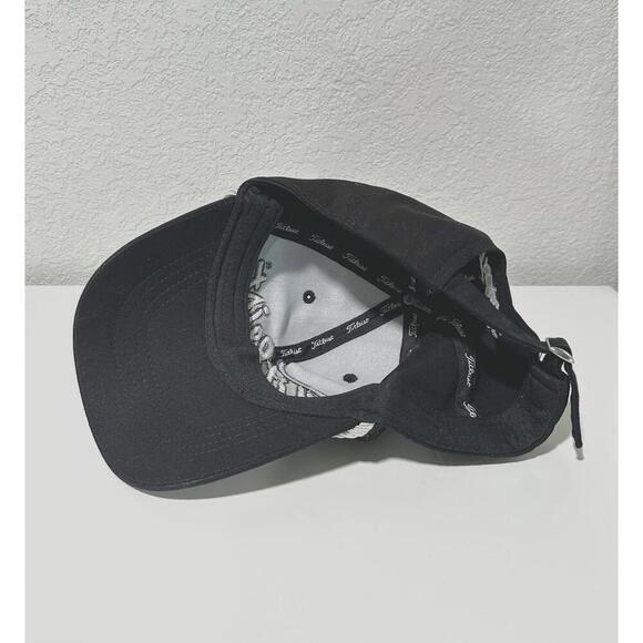 Fitleist Mens Golf Hat Adjustable Strap Black White Corded Embroidered One Size - Picture 5 of 10